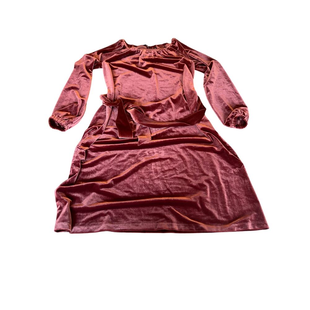 Lands End velvet belted dress women’s size XS